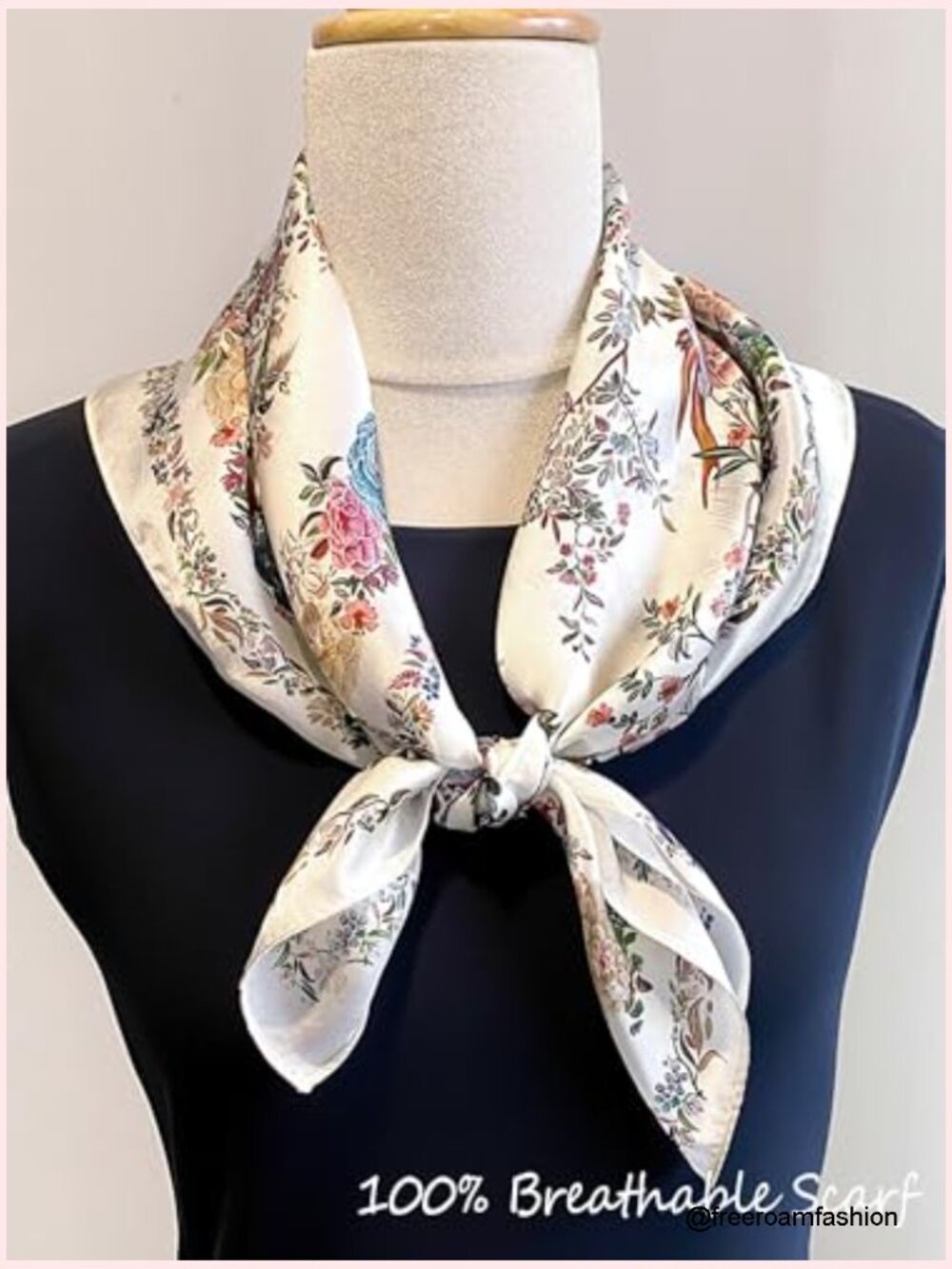 Silky Satin Scarf for Women - Lightweight Square Hair Wrap 27.5" - Picture 5 of 7